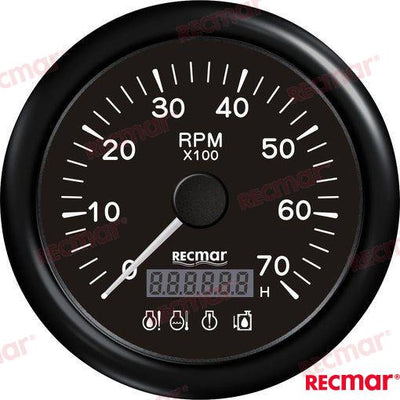 Cuentavueltas C/4 Led Alarma 0/7000RPM N Recmar