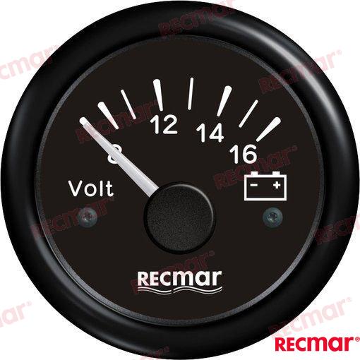 Voltimetro 8-16V Negro Recmar
