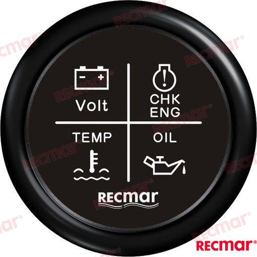 Reloj Multifuncion 12V/24V Negro Recmar