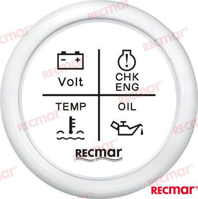 Reloj Multifuncion 12V/24V Blanco Recmar