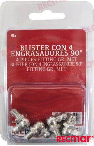 Blister Con 4 Engrasadores 90º Recmar