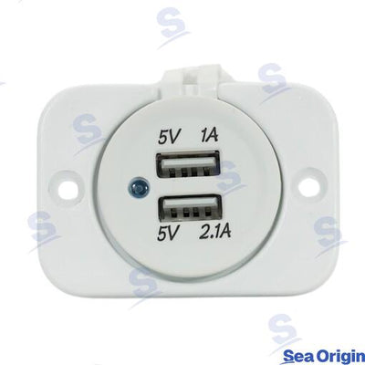 Toma Doble Usb Tipo A Blanca Sea Origin