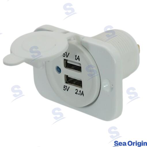Toma Doble Usb Tipo A Blanca Sea Origin