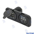 Toma Doble Usb A + Voltímetro Negra Sea Origin