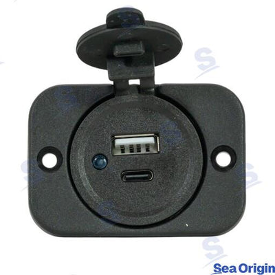 Toma Empotrable Doble Usb + Tipo C Sea Origin (Ref. SEA60106B)