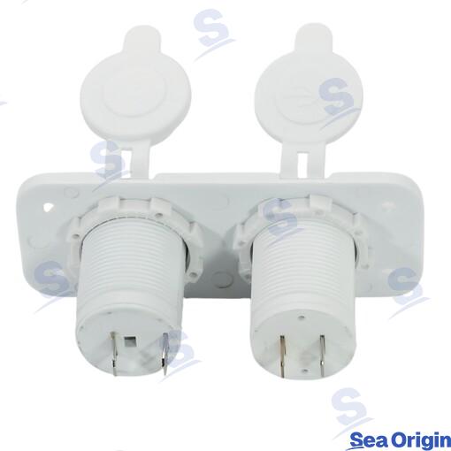 Toma Usb C+usb A Y Mechero Blanca Sea Origin