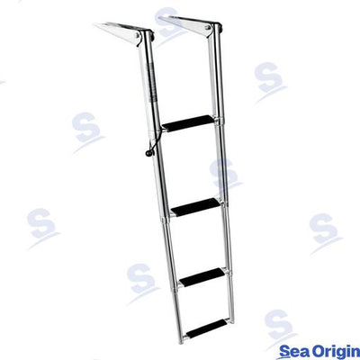 Escalera Telescópica 4 Peld Std Negra Sea Origin