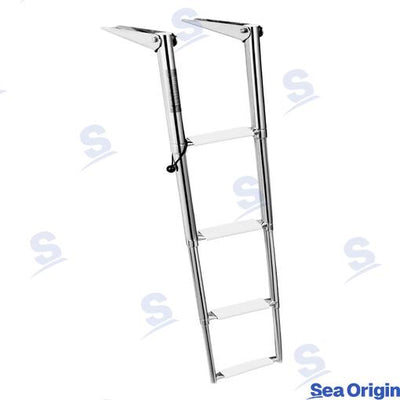 Escalera Telescópica 4 Peld Std Blanca Sea Origin