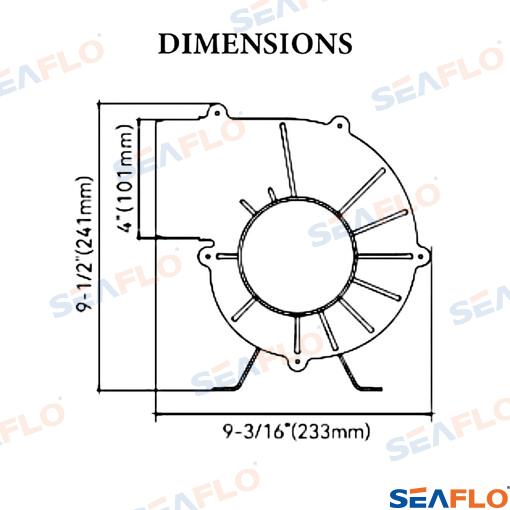 Ventilador 12V, 250(CFM), 15A Seaflo (Ref. SFBB125004)