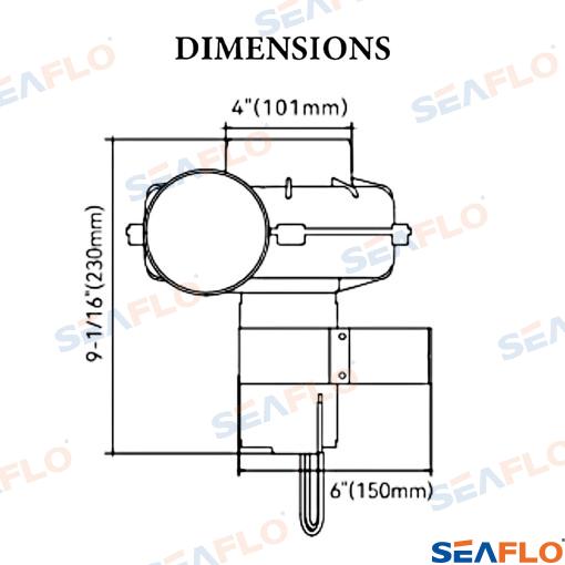 Ventilador 12V, 250(CFM), 15A Seaflo (Ref. SFBB125004)