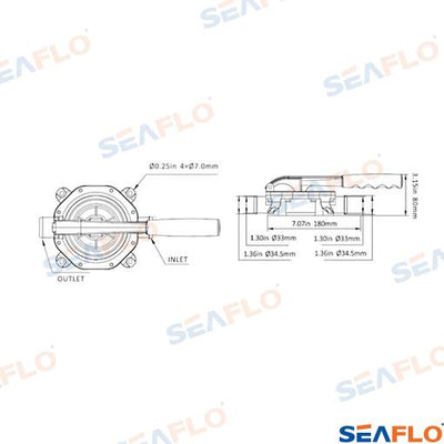 Diafragma Bomba Manual 720 Gph Plastico Seaflo
