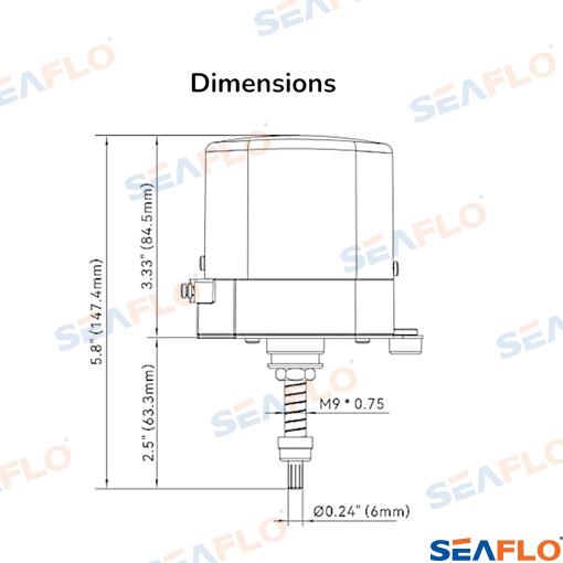 Motor Limpiaparabrisas 5NM 12V 64mm Seaflo