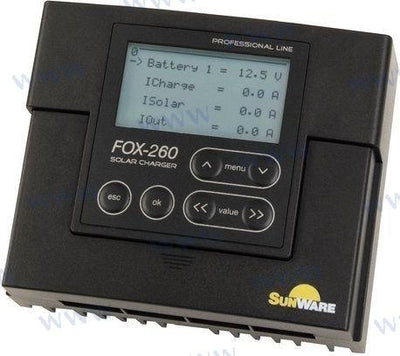 Controlador De Carga FOX260 20A Lcd 12/ Sunware