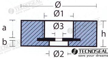 Anodo Baglietto Zinc Ø 135MM Completo Tecnoseal