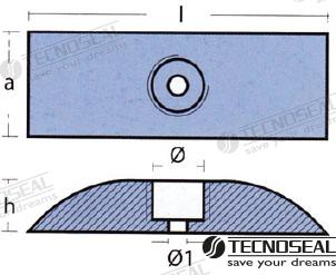 Anodo Cap Zinc Ø 42X3MM 4 Kg Tecnoseal