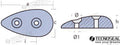 Anodo Oval Zinc 83X33X20MM Tecnoseal