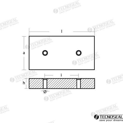 Anodo Caldaia Zinc 300X150X26MM Tecnoseal
