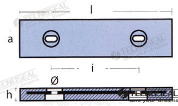 Anodo Placa Zinc 455X100X50MM 12 Kg Tecnoseal