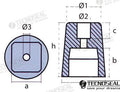 Anodo Conico Cuadrado Tecnoseal