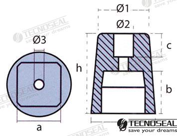 Anodo Conico Cuadrado Tecnoseal