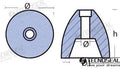 Anodo Riva Zinc Eje 35-50MM. Tecnoseal
