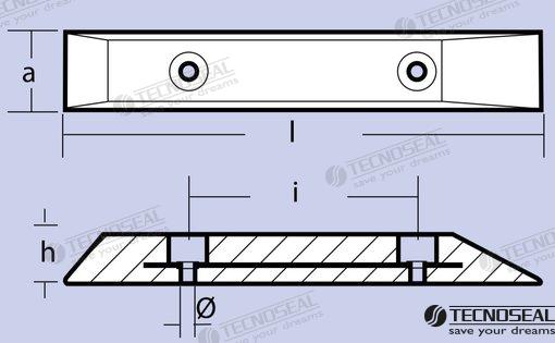 Anodo Magnesio Bigliani 500MM. Tecnoseal
