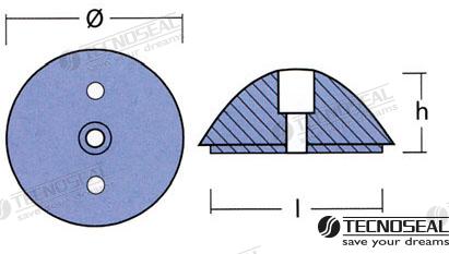 Anodo Para Variprofile Ø 68MM Zinc Tecnoseal