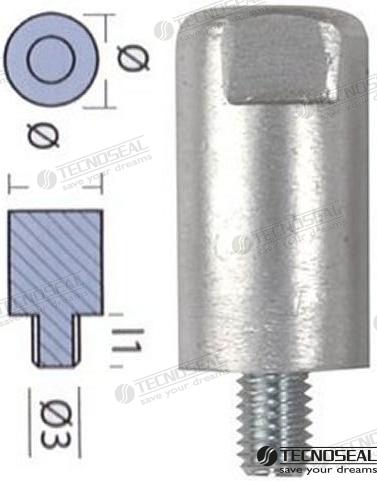 Anodo Yanmar Zinc Ø 23MM Tecnoseal