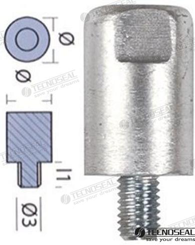 Anodo Yanmar Barra Motor Zinc Ø 20MM Tecnoseal