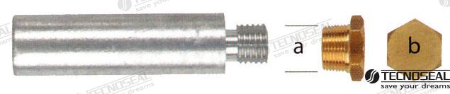 Anodo Motor Yanmar Completo L 30MM Tecnoseal 119574-44150