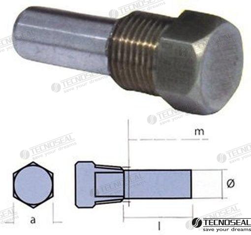 Anodo Barra Zf Zinc Ø12MM Tecnoseal