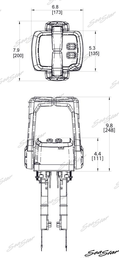 Mando Consola Doble Negro C/ T&t Seastar-Dometic