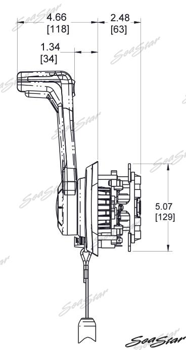 Mando Lateral Central Negro C/paro Motor Seastar-Dometic (Ref. TXCHX8852P)