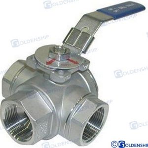 VALVULA 3 VIAS  INOX  1/2"