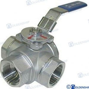VALVULA 3 VIAS  INOX  1"